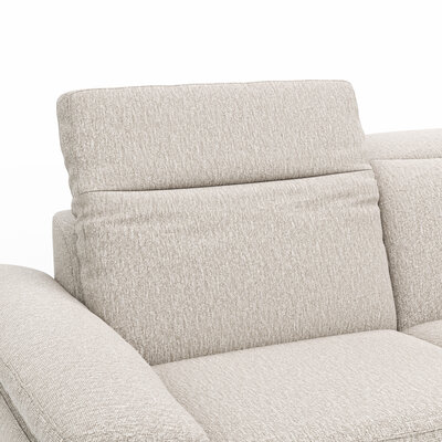 Sofa Rafaela 2.0 - 2,5-Sitzer inkl. Kopfteil verstellbar, Stoff, Champagner