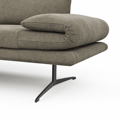Ecksofa Lucero - Longchair mit 2-Sitzer rechts, Stoff, Olivegrün