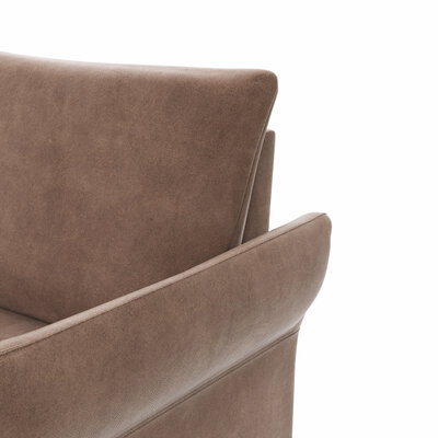 Ecksofa Rosario - Ecke mit 2-Sitzer rechts, Stoff, Cognac