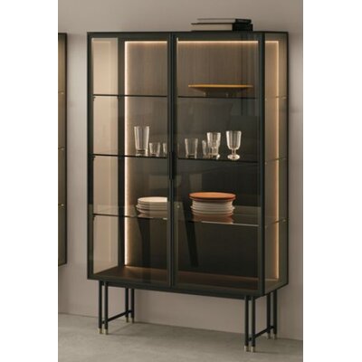 Vitrine Venzone - BHT ca. 100x167x43 cm, Lack Anthrazit 1291433742
