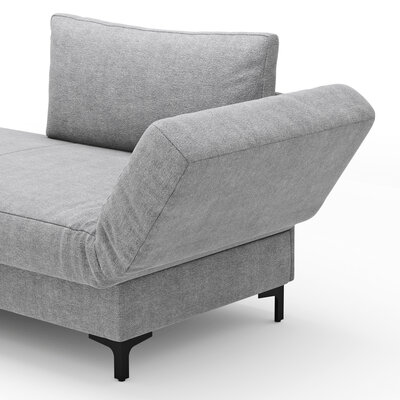 Schlafsofa Verano - Ausrichtung rechts inkl. Schlaffunktion und Bettkasten, Stoff, Hellgrau
