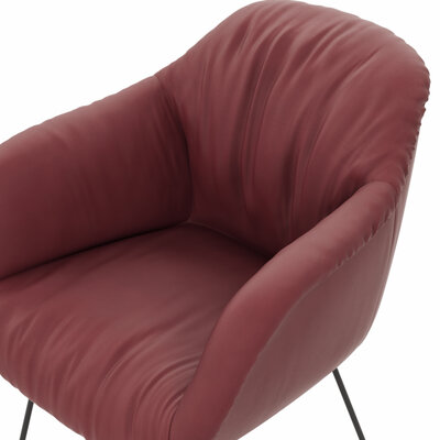 Dinnerchair Sevano - Leder, Weinrot