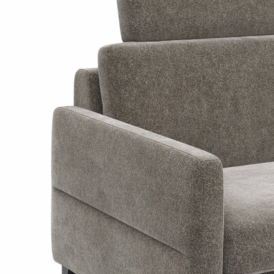 Ecksofa Arima N - 2,5-Sitzer mit Longchair rechts inkl. Relaxfunktion und Kopfstütze motorisch, Stoff, Mocca