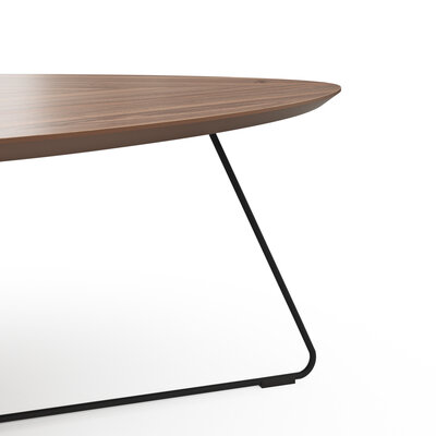 Couchtisch Fano - LBH ca. 96x86x38 cm, Nussbaum, Furnier