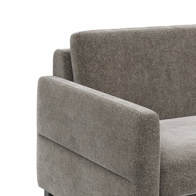 Ecksofa Arima N - 2,5-Sitzer mit Longchair rechts inkl. Kopfteil verstellbar, Stoff, Mocca