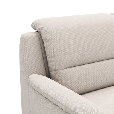 Ecksofa Cornella Plus - 2-Sitzer links mit Ecke und Abschlussteil rechts, Stoff, Rosé