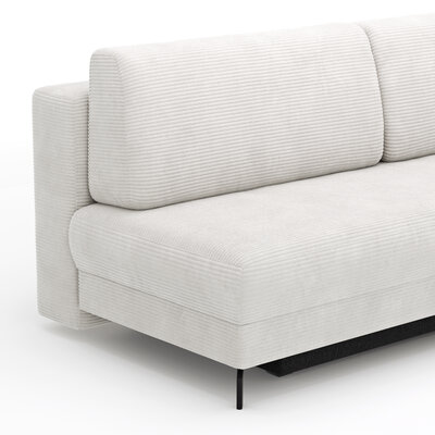 Schlafsofa Salema - 3-Sitzer mit Schlaffunktion (Liegefläche ca. 140x200 cm), Stoff, Weiß