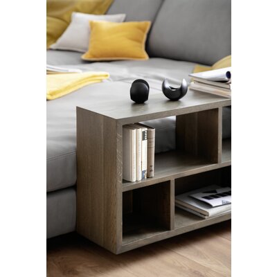 Ecksofa Aprino 1 - 2,5-Sitzer mit Longchair rechts, Leder, Grau