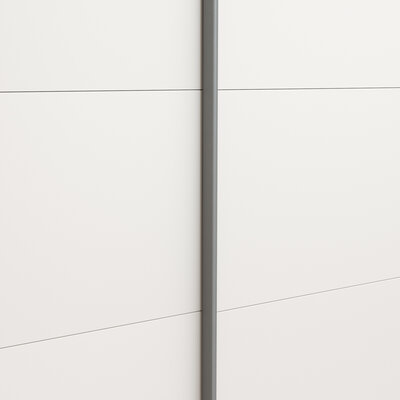 Schwebetürenschrank Viana - B ca. 241 cm, Lack, Weiß