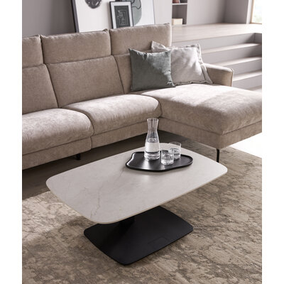 Couchtisch Camas - LBH ca. 100x65x42 cm, Keramik, Creme