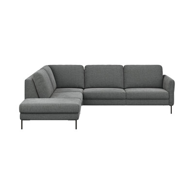 Ecksofa  Enna - Ecke links, 3-Sitzer, Sitzvorzug (motorisch), Stoff, Anthrazit 109154
