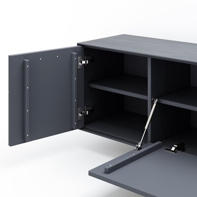 Lowboard Estana - Eiche massiv, Anthrazit