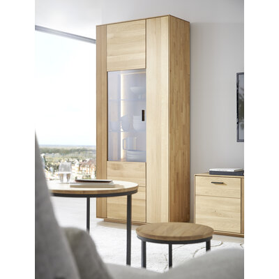 Vitrine Estana - inkl. Beleuchtung, Eiche massiv, legno