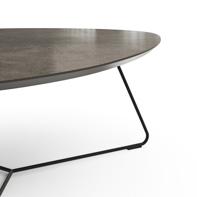 Couchtisch Fano - LBH ca. 87x78x33 cm, HPL Laminat, Graubraun