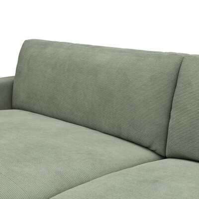 Ecksofa Solero 2.0 - Longchair groß mit 1,5-Sitzer rechts, Stoff, Olivgrün