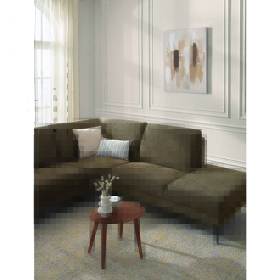 Ecksofa Gomera - 2,5-Sitzer mit Ecke und Abschlussteil rechts, Stoff, Mocca