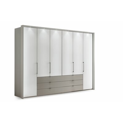 Drehtürenschrank Marbella - B. ca. 302cm, Korpus, Front Glas, Weiß 134984