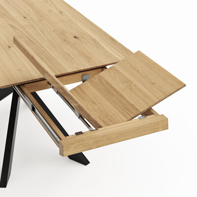 Esstisch Talara Lola - beidseitig ausziehbar, LB ca. 180x90cm, Wildeiche Bianco
