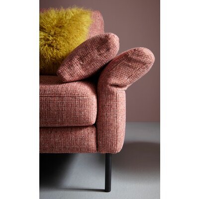 Ecksofa Enna - Ecke links mit 3-Sitzer, Stoff, Koralle