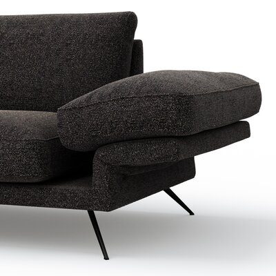 Ecksofa Valdemoro - Longchair mit 2,5-Sitzer rechts inkl. Rückenlehne verstellbar, Stoff, Anthrazit