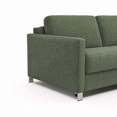 Sofa Nuoro - 2,5-Sitzer inkl. Schlaffunktion, Armlehne schmal, Stoff, Olivgrün