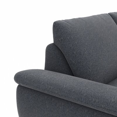 Ecksofa Gotera - 1,5-Sitzer med + 1,5-Sitzer med mit Longchair groß rechts inkl. Schlaffunktion (teilmotorisch), Armlehne klappbar, Rückenlehne verstellbar  und einmal Relaxfunktion (teilmotorisch), Stoff, Anthrazit