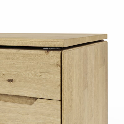 Sideboard Amora - schwenkbar, Wildeiche massiv bianco