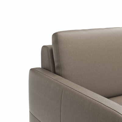 Sofa Arima N - 2-Sitzer, Leder, Graubraun