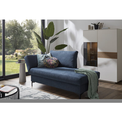 Schlafsofa Verano - Ausrichtung links inkl. Schlaffunktion und Bettkasten, Stoff, Petrol