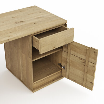Sideboard Amora - schwenkbar, Wildeiche massiv bianco