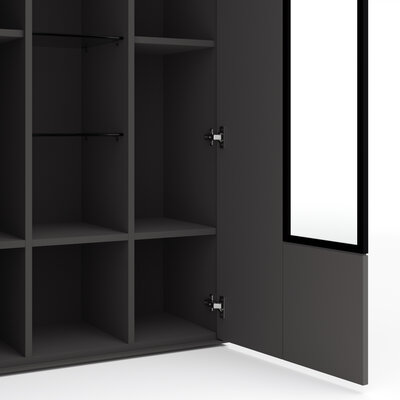 Vitrine Medio - Melamin, Schiefergrau