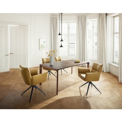 Esstisch 3400 - ausziehbar, LB ca. 220x100 cm, Astiger Nussbaum massiv