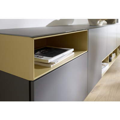 Sideboard 3900 - BHT ca. 260x55x45 cm, Lack, Steingrau