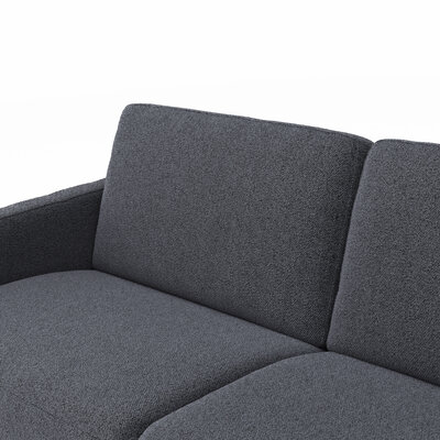Sofa Nuoro - 2,5-Sitzer inkl. Schlaffunktion, Armlehne mit Kufe, Stoff, Eisblau