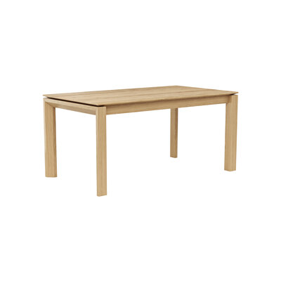 Esstisch 5000 - ausziehbar, LB ca. 160x90 cm, Eiche massiv, Bianco 110324