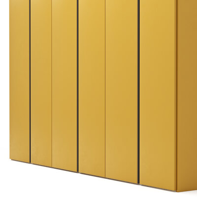 Drehtürenschrank Loretto - B ca. 280 cm, Lack matt, Safrangelb