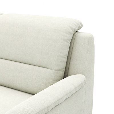 Ecksofa Cornella Plus - Ecke und Abschlussteil mit 2-Sitzer rechts, Stoff, Creme