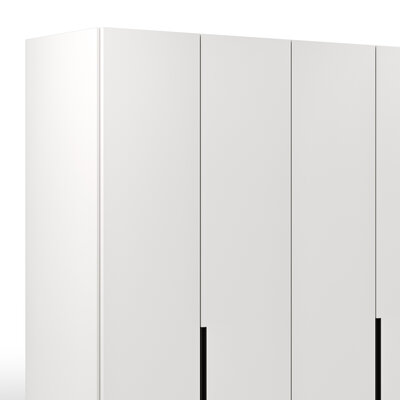 Drehtürenschrank Loretto - B ca. 280 cm, Lack matt, Weiß