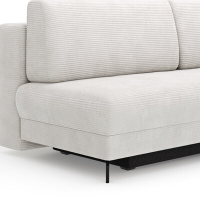 Schlafsofa Salema - 3-Sitzer mit Schlaffunktion (Liegefläche ca. 140x200 cm), Stoff, Weiß