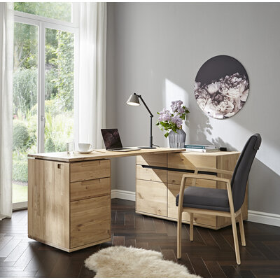 Sideboard Amora - schwenkbar, Wildeiche massiv bianco