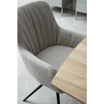 Armlehnstuhl Mis Legere - Boucle, Grau, Stativ, Anthrazit