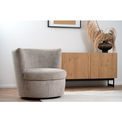 Sessel Cativa -  drehbar, Stoff, Graubeige