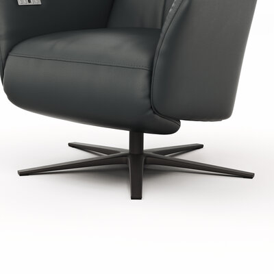 Sessel Noto Relax II - Rückenlehne und Fußteil verstellbar (motorisch), Leder, Schwarz