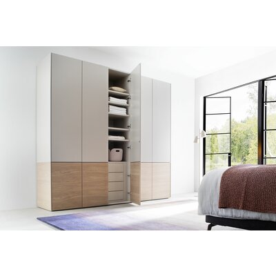 Drehtürenschrank Matera - BHT ca. 251x235x60 cm, Lack Matt, Kaschmir, Eiche, Milk