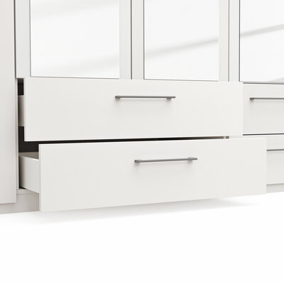 Drehtürenschrank Viana - B. ca. 225 cm, Lack, Weiß
