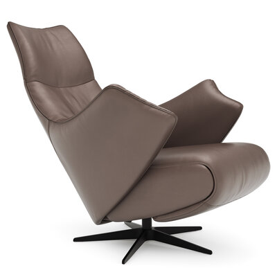 Relaxsessel Girona - Relaxfunktion (motorisch), Leder, Braun