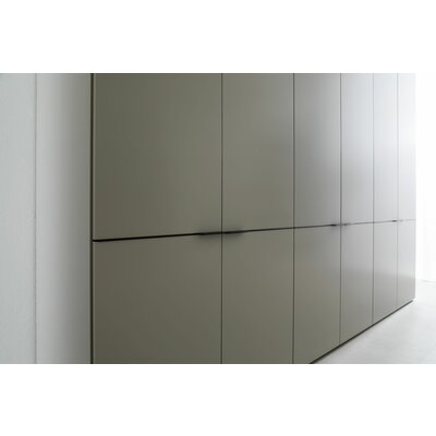 Drehtürenschrank Matera - BHT ca. 301x235x60 cm, Lack Matt, Muschelgrau, Griffe Coffee