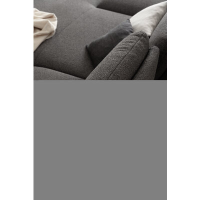 Ecksofa Collina - Longchair links, 2,5-Sitzer inkl. Sitztiefen- u. Armlehehnenverstellung, Stoff, Dunkelgrau