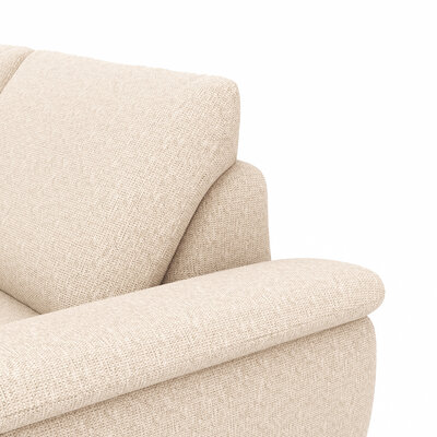 Ecksofa Gotera - Longchair links mit 1,5-Sitzer med. + 1,5-Sitzer med. rechts inkl. Rückenlehne verstellbar, Stoff, Creme