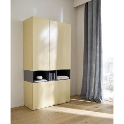 Highboard 3900 - BHT ca. 100x189x45 cm, Lack, Mandel